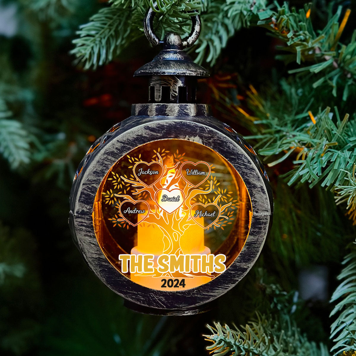 Family Tree - Personalized Custom Christmas Lantern