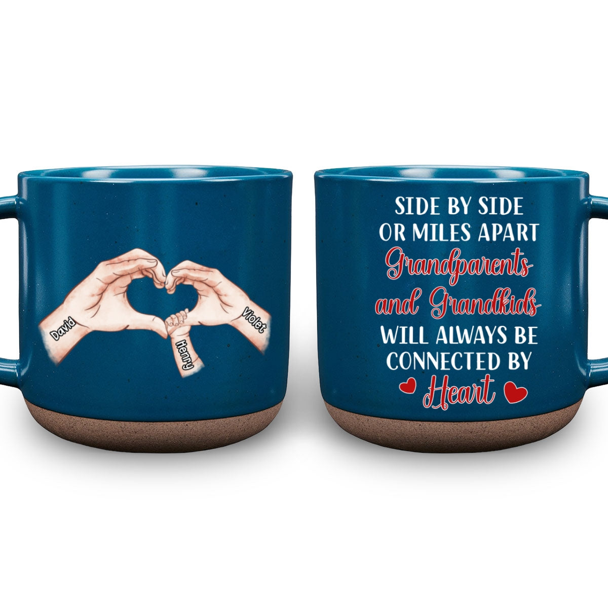We Will Always Be Connected By Heart - Personalized Custom Pottery Mug