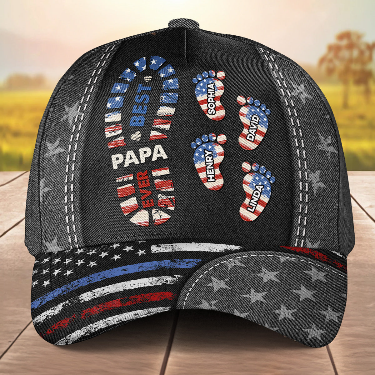 Best Papa Ever Version 2 - Personalized Custom Classic Cap