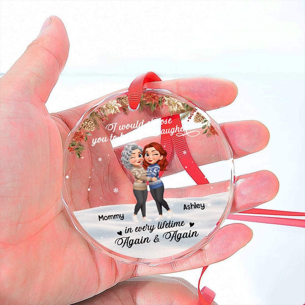 My Daughter My Eternal Gift - Personalized Custom Glass Ornament