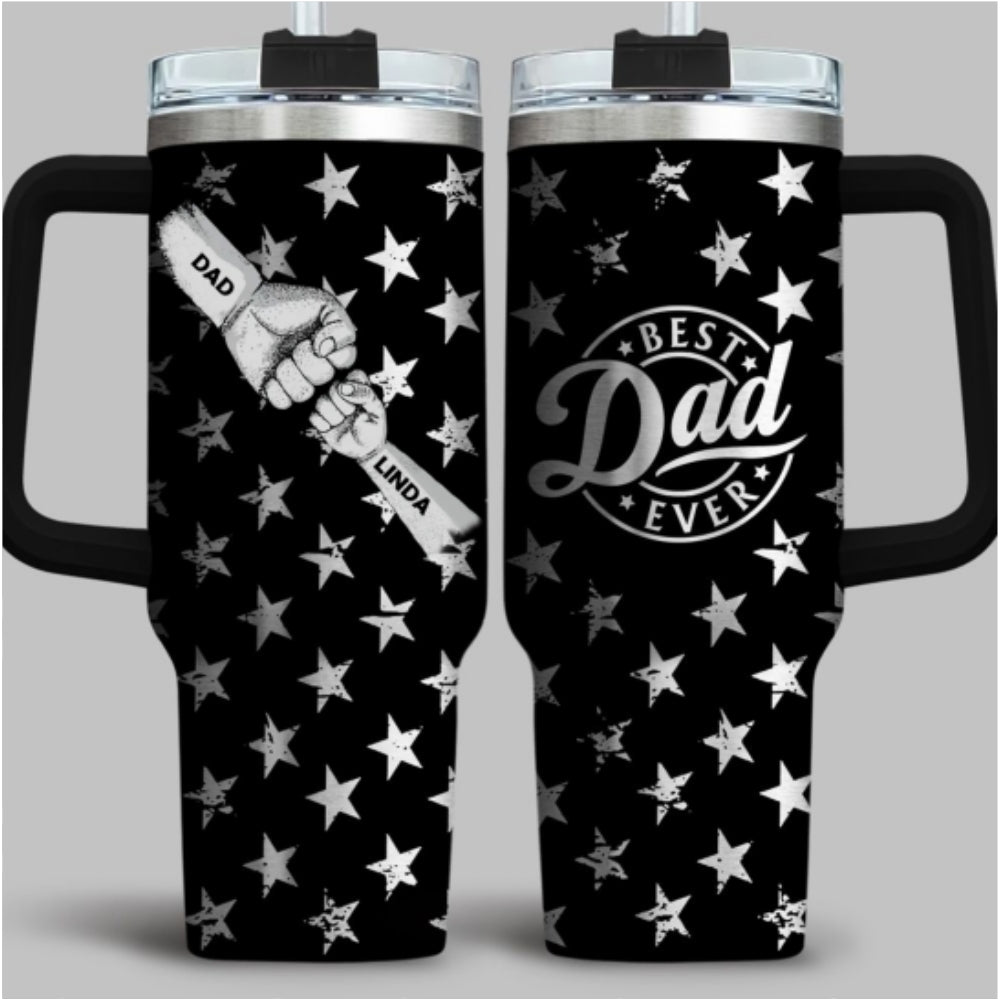 Best Dad Ever - Personalized Custom Engraved 40oz Tumbler With Handle