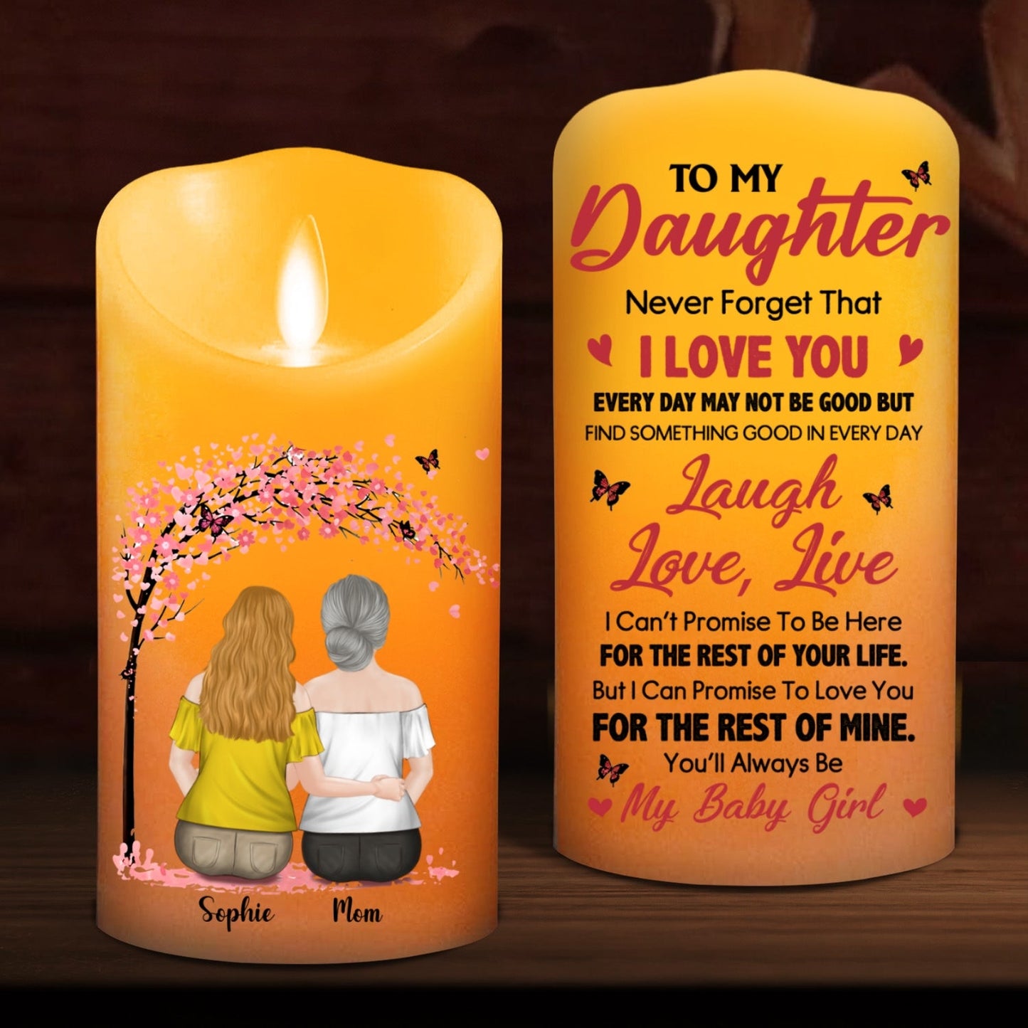 You Will Always Be My Baby Girl - Personalized Custom LED Candle