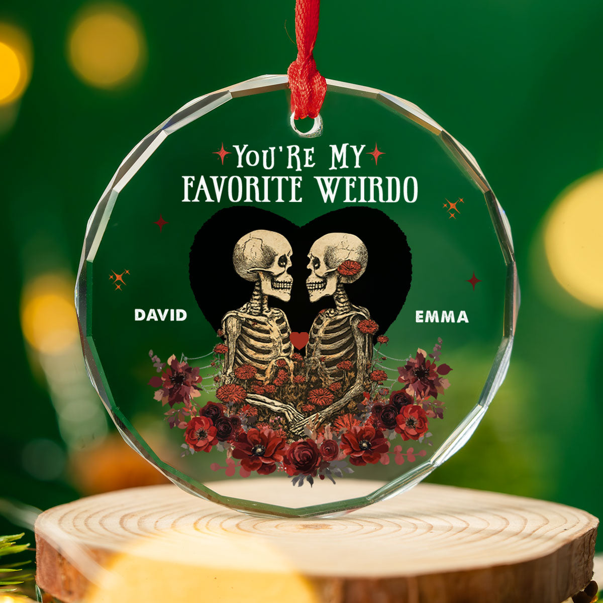 Favorite Weirdo - Personalized Custom Glass Ornament