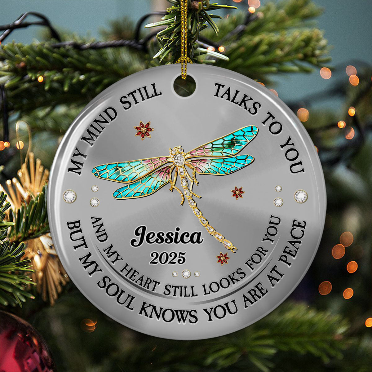 My Soul Knows You Are At Peace - Personalized Custom Ceramic Ornament