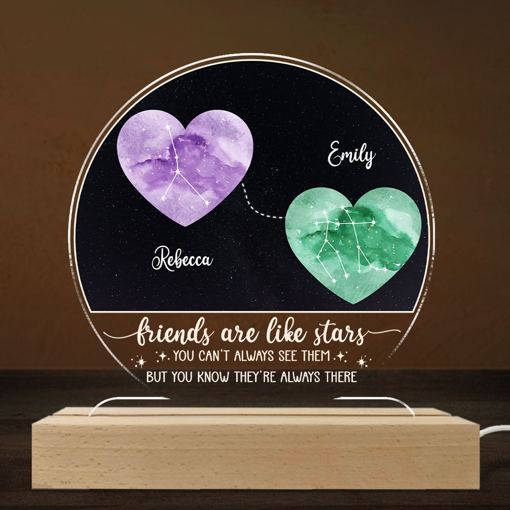 True Friends Never Fade Away - Personalized Custom LED Light