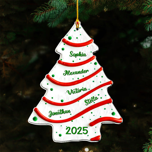 Tree Cake Custom Name - Personalized Custom 3D Effect Acrylic Ornament