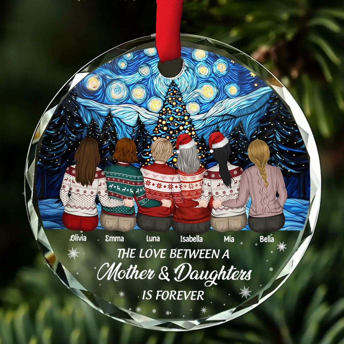 Linked Forever - Personalized Custom Glass Ornament