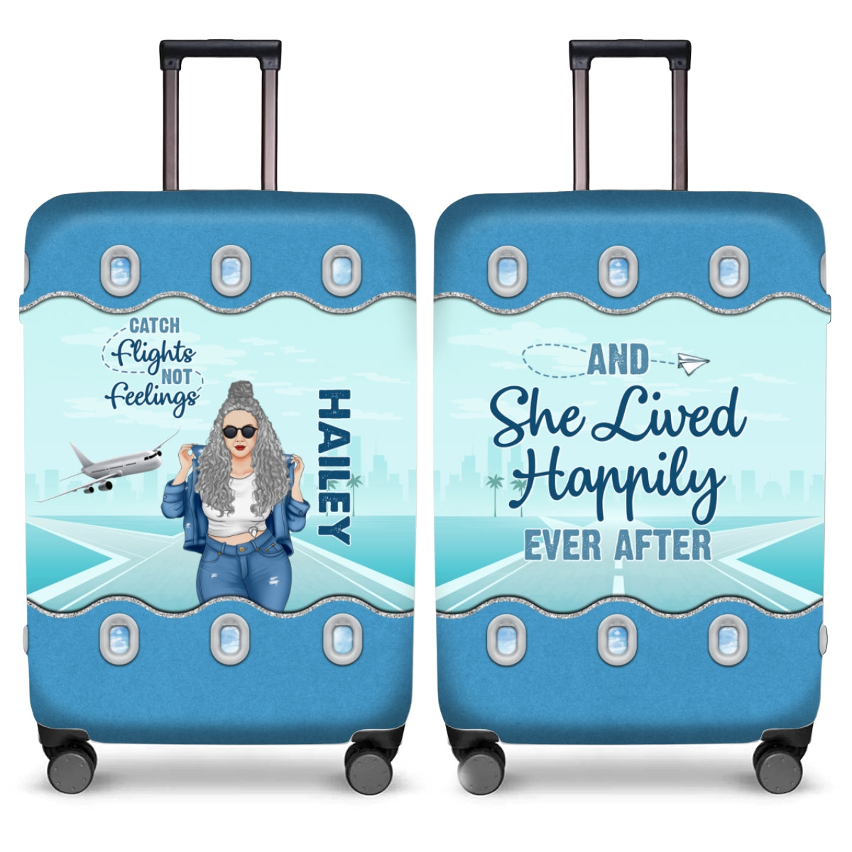 The Sky Is Calling And I Must Go - Personalized Custom Luggage Cover