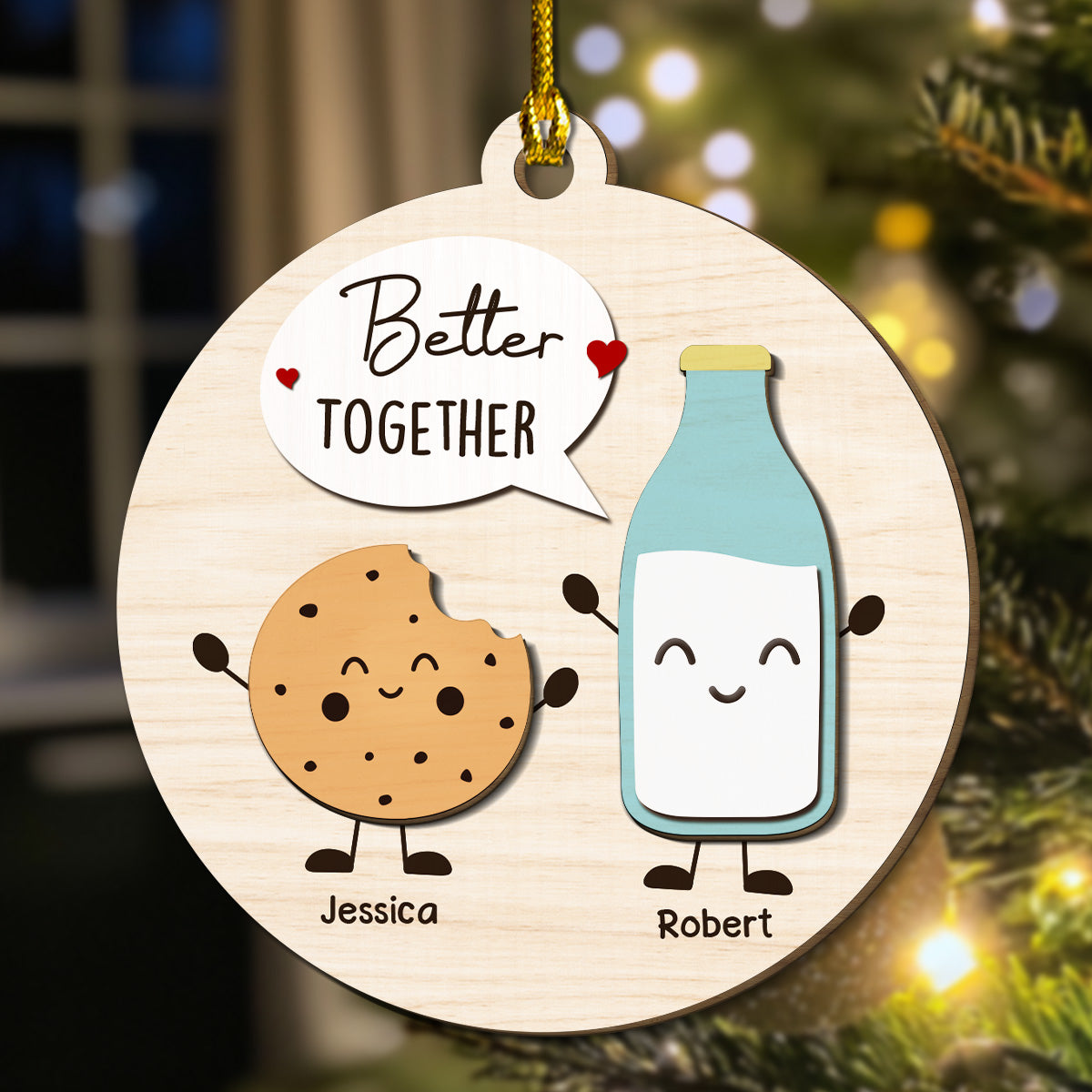 You Are The Milk To My Cookie - Personalized Custom Freeshape 2-Layered Wood Ornament