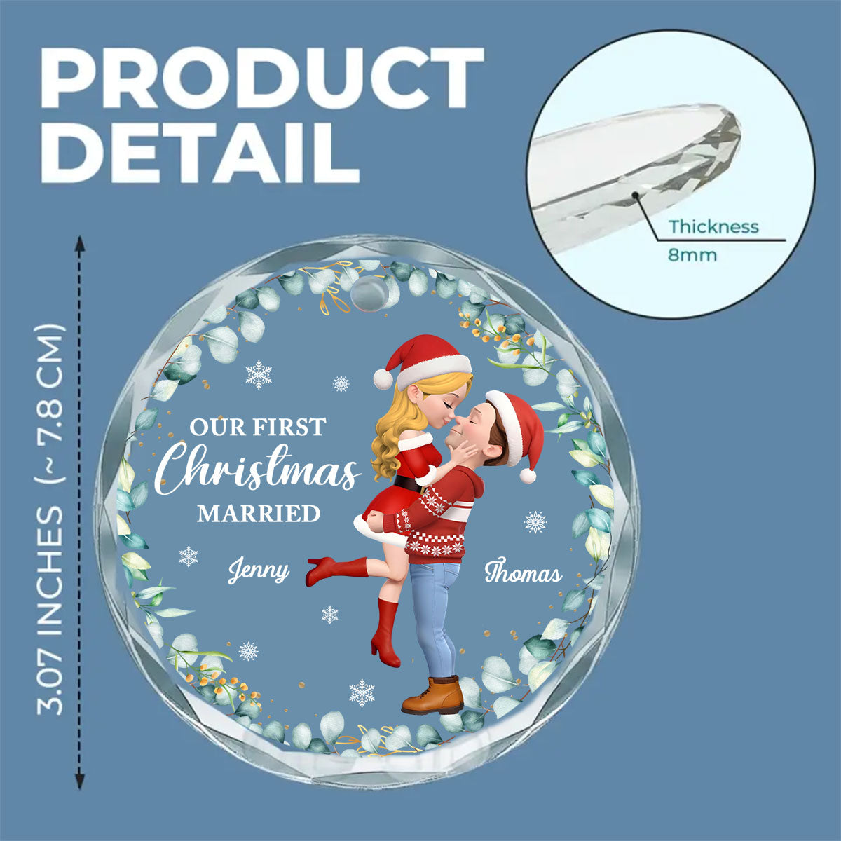 First Christmas Of Us - Personalized Custom Glass Ornament