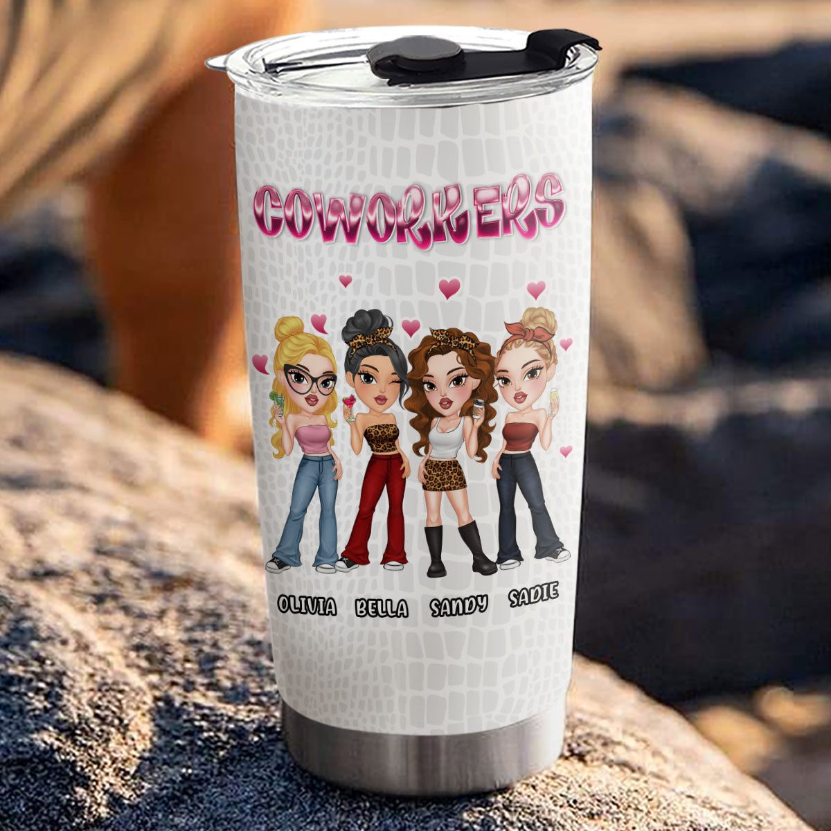 Besties Forever Crocodile Leather - Personalized Custom Tumbler