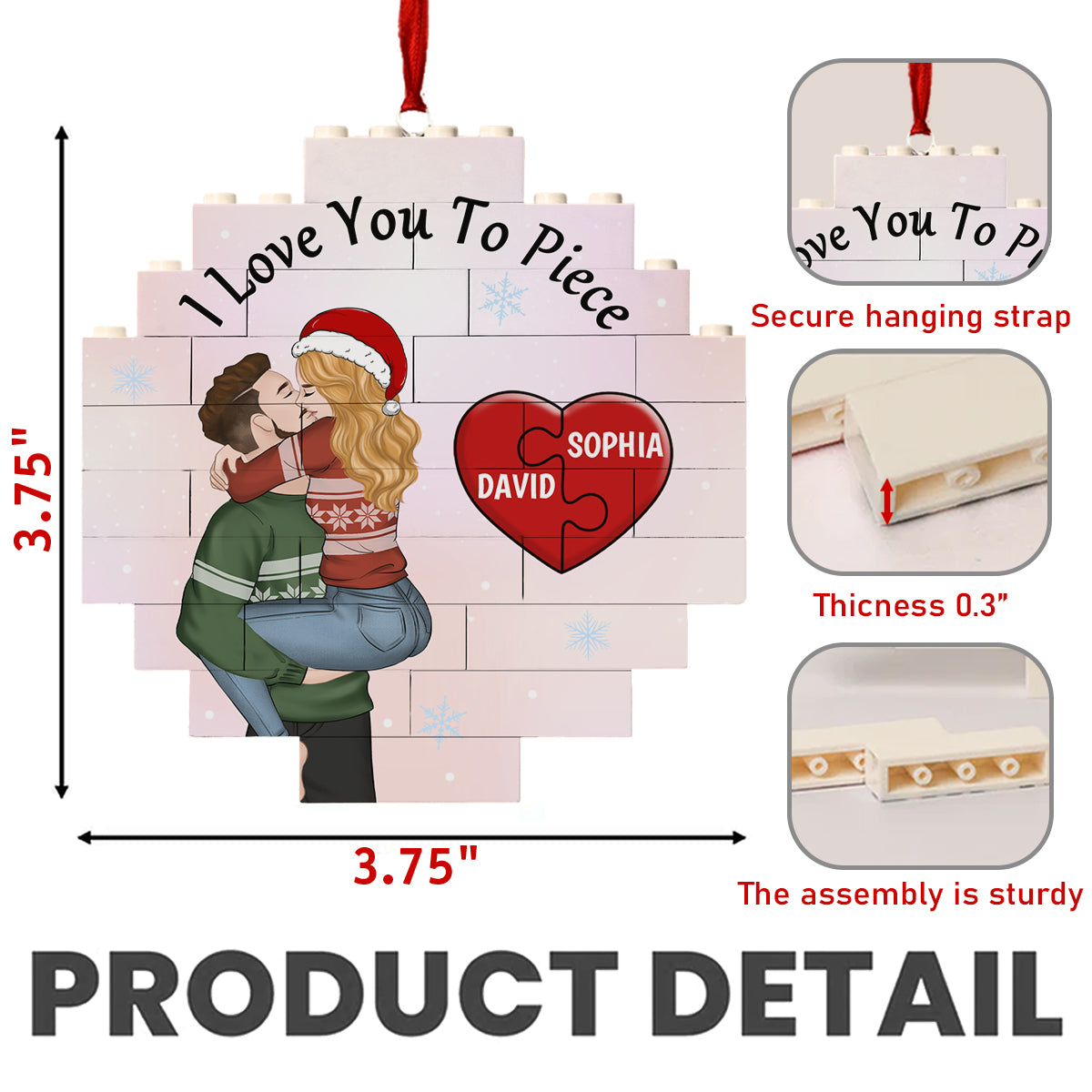 Love You To Piece - Personalized Custom Puzzle Ornament