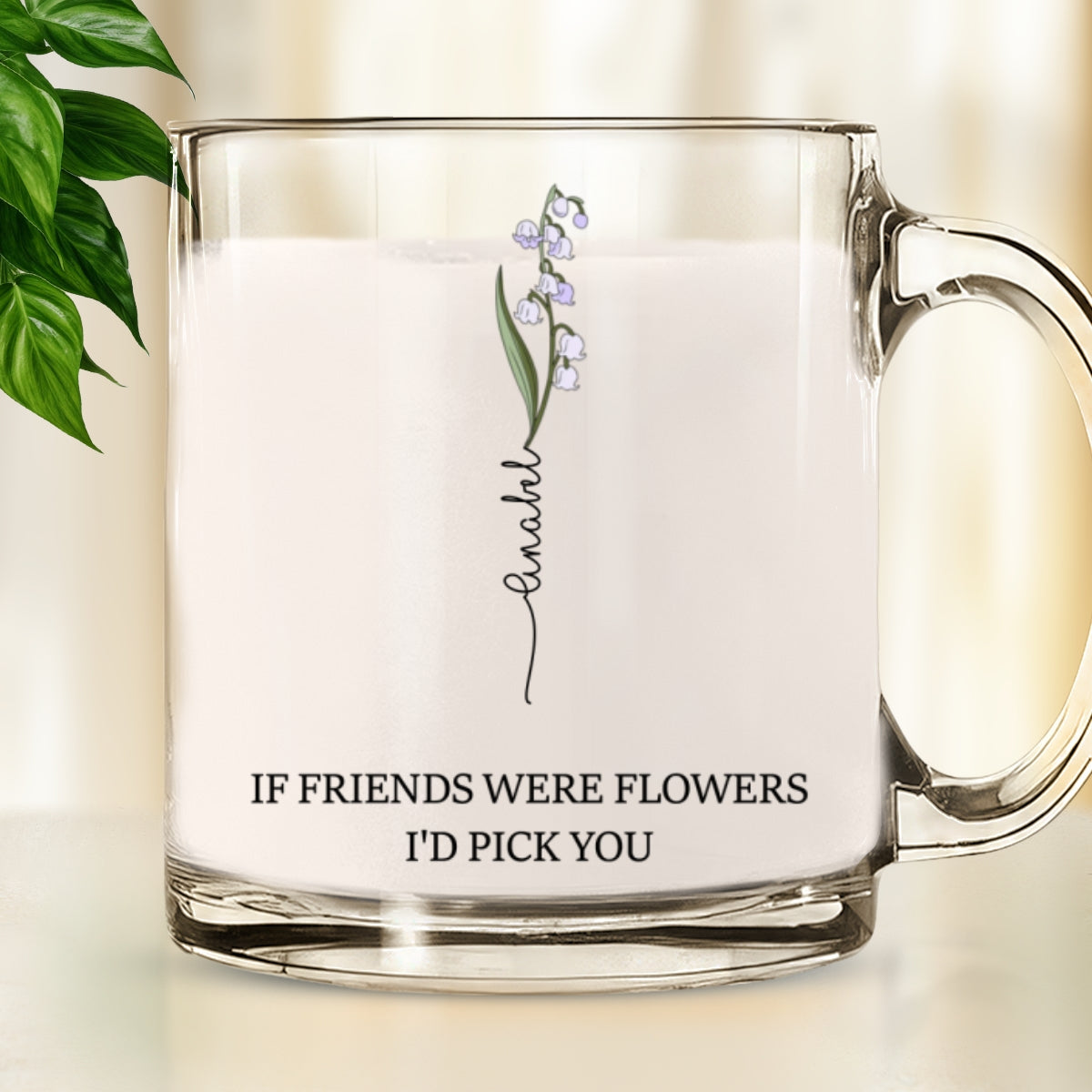 Best Friends Bloom Together - Personalized Custom Glass Mug