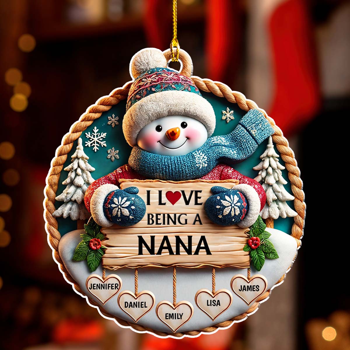 Love Being A Grandma - Personalized Custom 3D Inflated Effect Acrylic Ornament