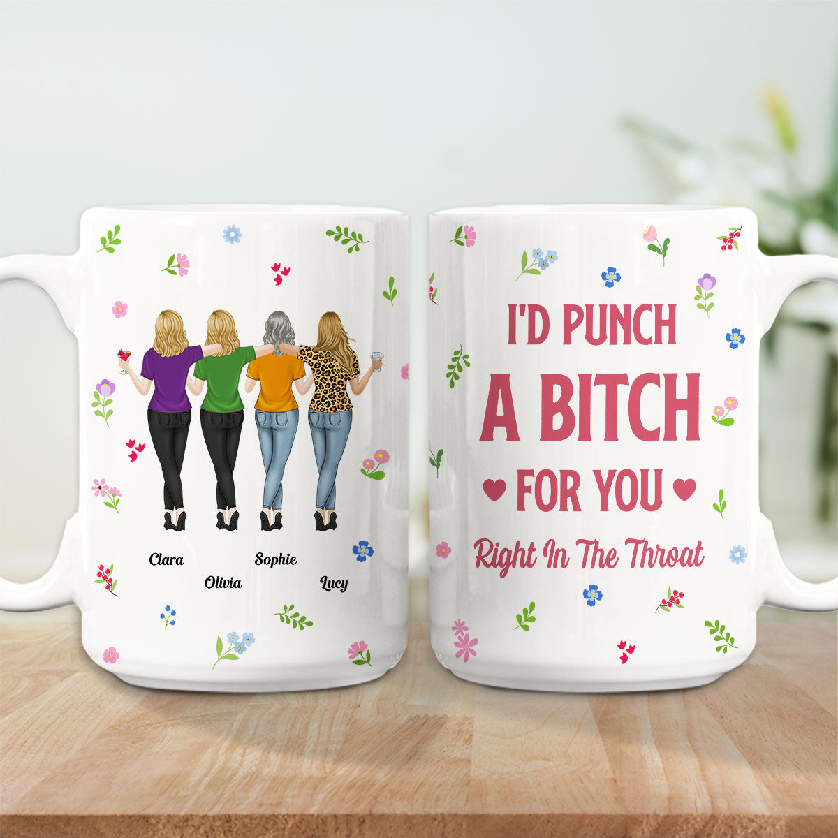 Punch Bitch Besties - Personalized Custom Coffee Mug