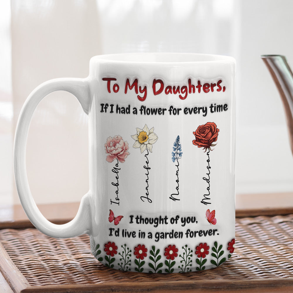 Life Is Sweeter With Daughters - Personalized Custom 3D Inflated Effect Mug