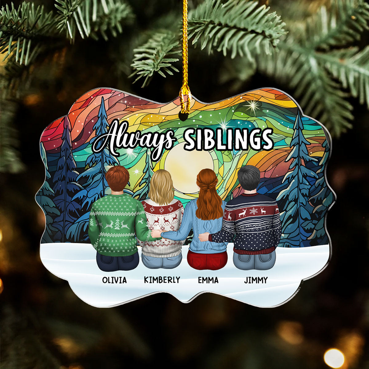 Always Siblings - Personalized Custom Acrylic Ornament