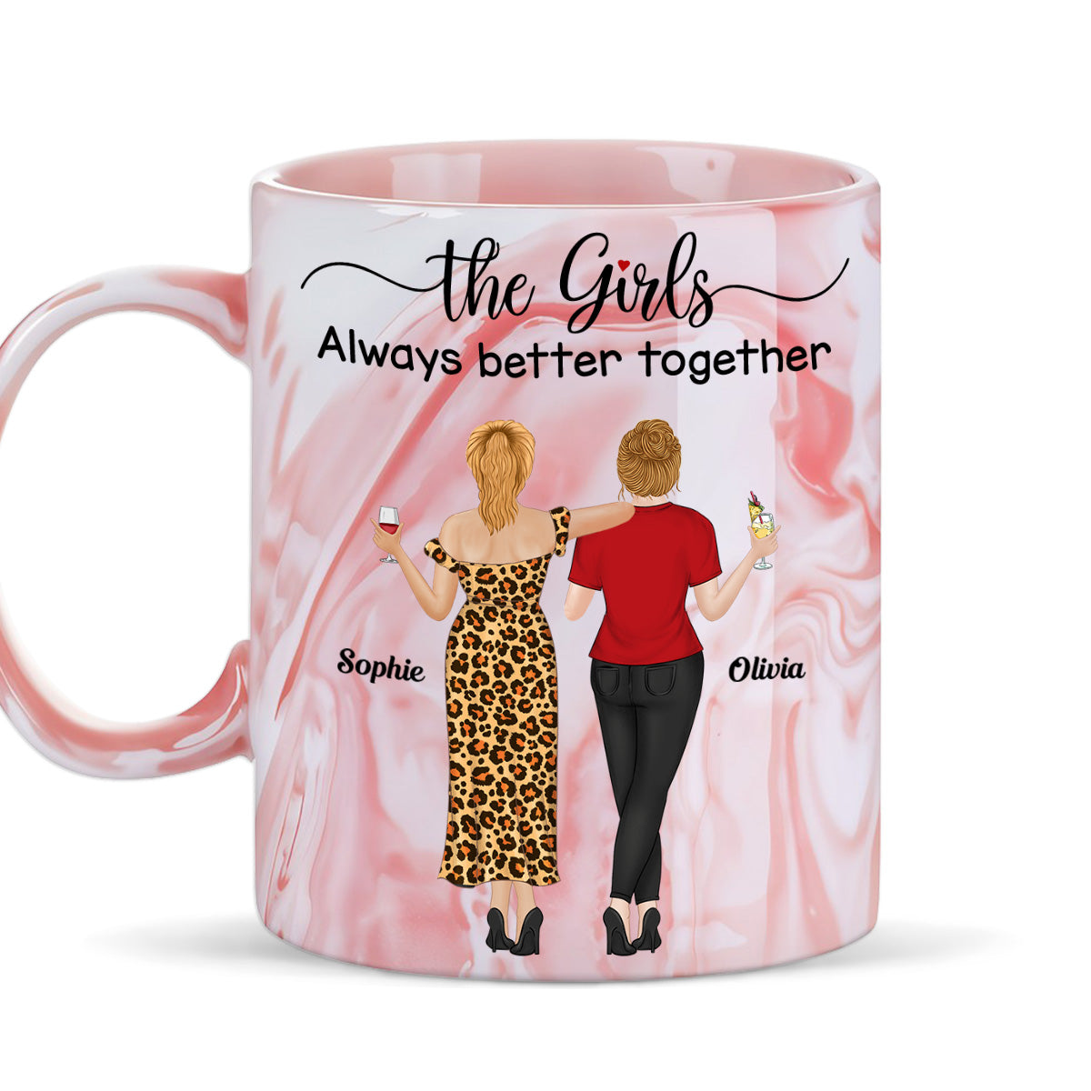 The Girls - Personalized Custom Pink Marble Mug