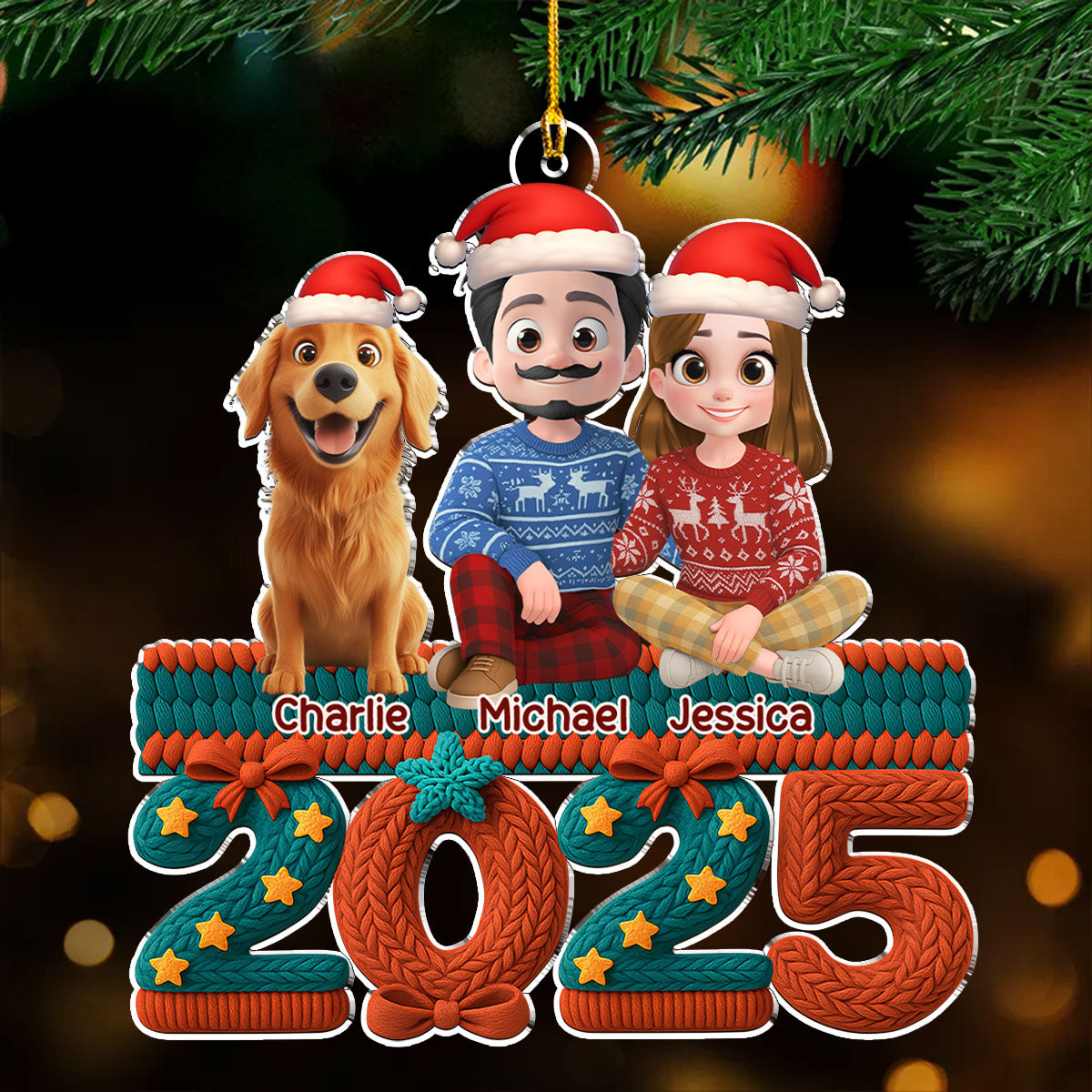 Jolly Year - Personalized Custom 3D Effect Acrylic Ornament