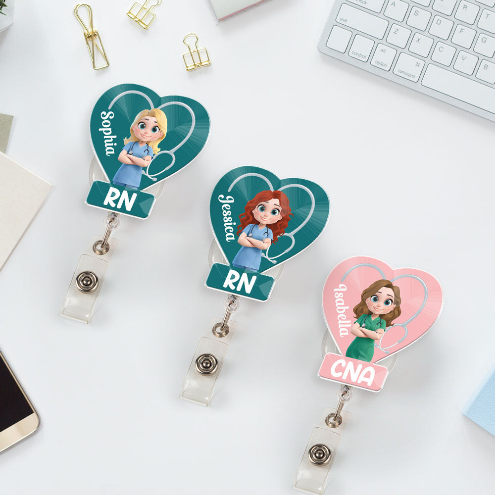 Love Nurse Life - Personalized Custom Acrylic Badge Reel