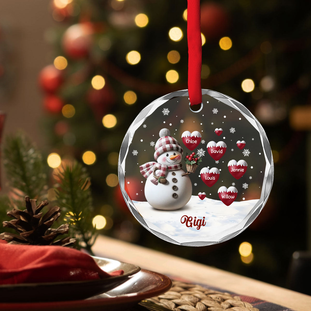 Lovely Grandma - Personalized Custom Glass Ornament