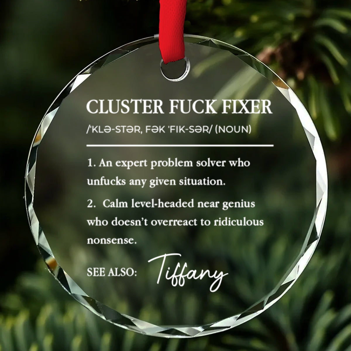 Cluster Fixer - Personalized Custom Glass Ornament