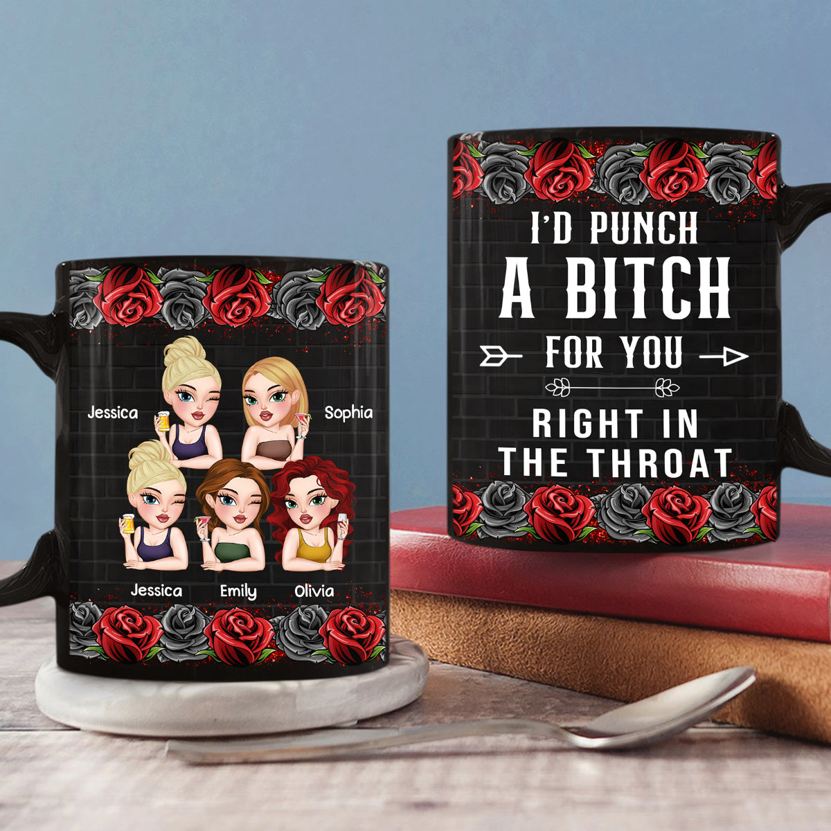 Bestie I Punch A Bitch For You - Personalized Custom Coffee Mug