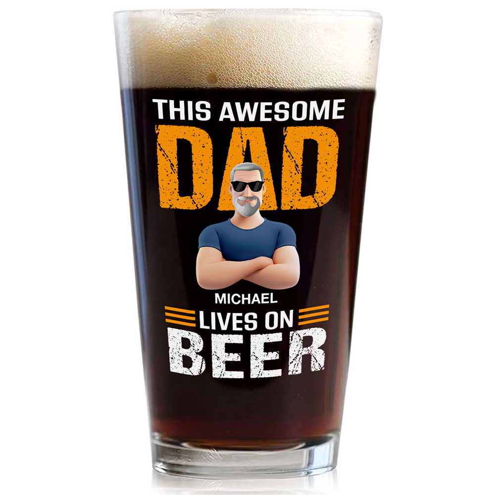 This Awesome Dad - Personalized Custom Beer Glass