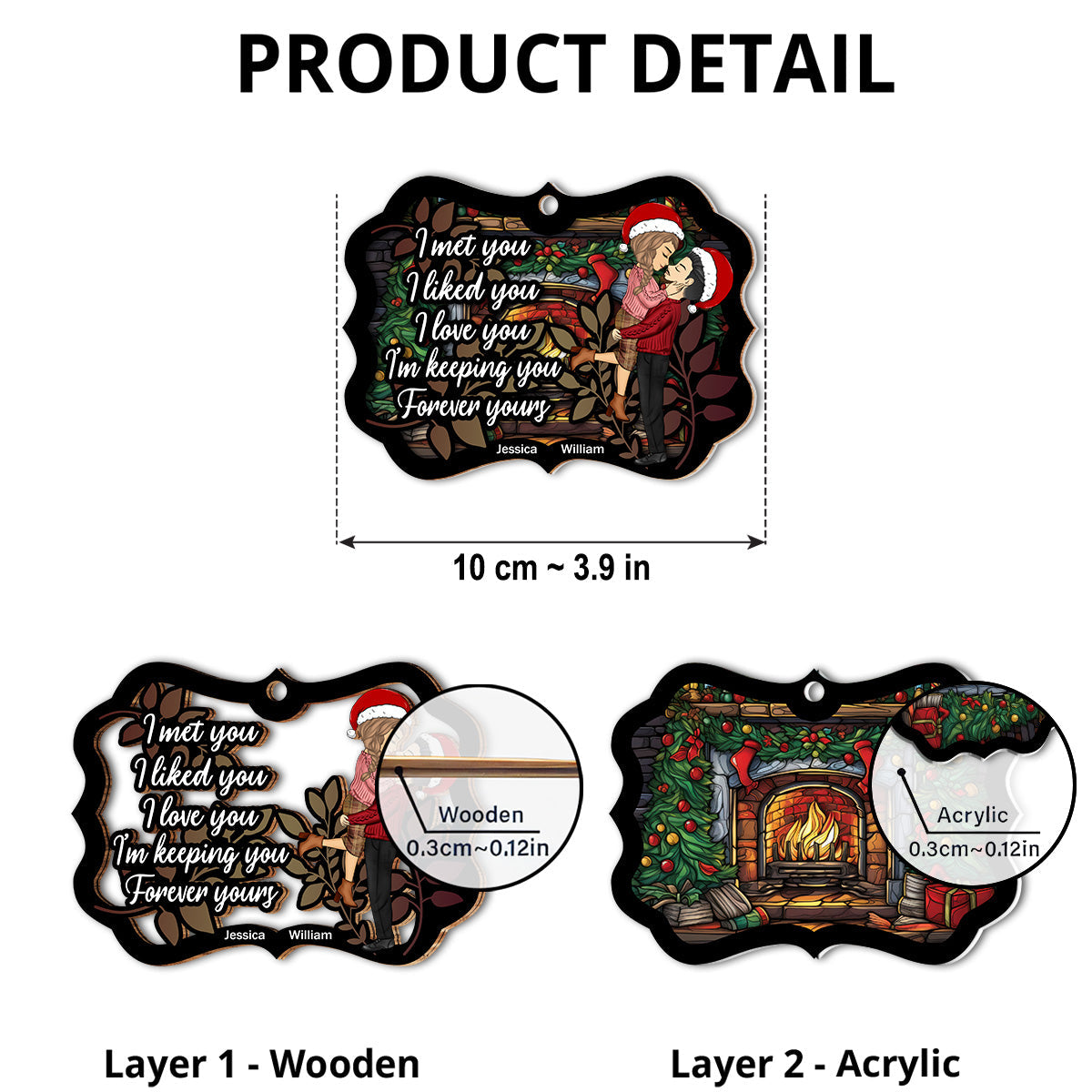 Meet And Love- Personalized Custom Suncatcher Ornament