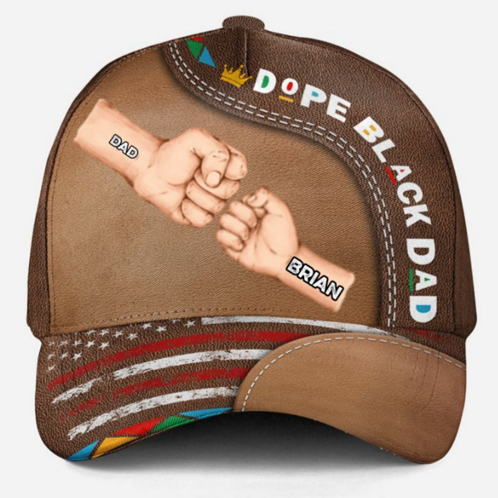 Dope Black Dad - Personalized Custom Classic Cap