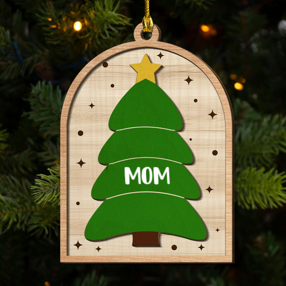 Christmas Tree - Personalized Custom Freeshape 2-Layered Wood Ornament