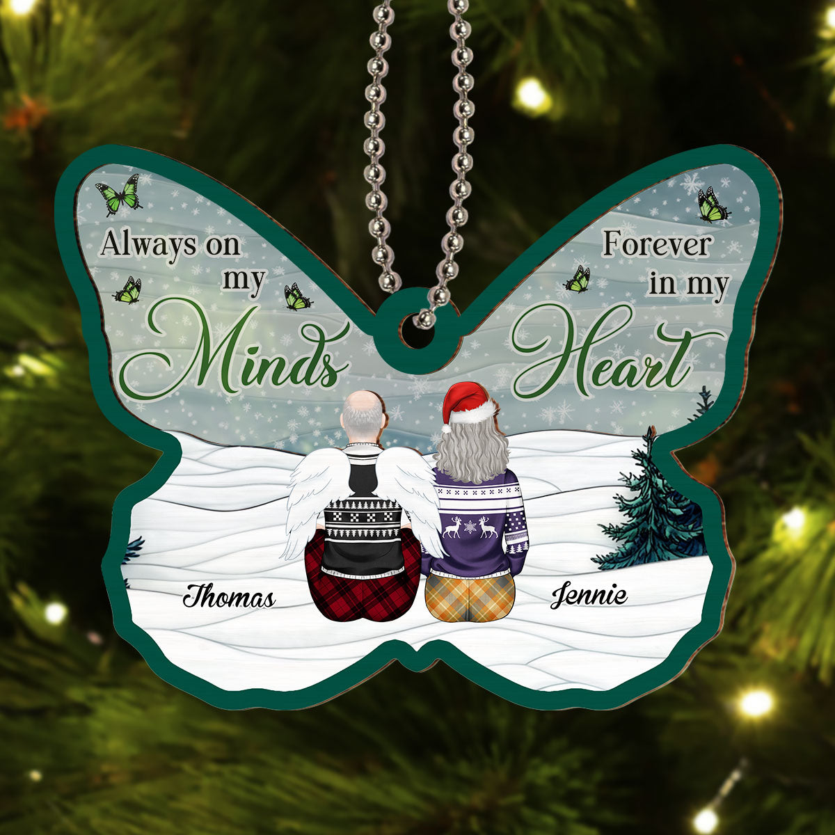 Your Wings Were Ready But Our Hearts Were Not - Personalized Custom Suncatcher Ornament