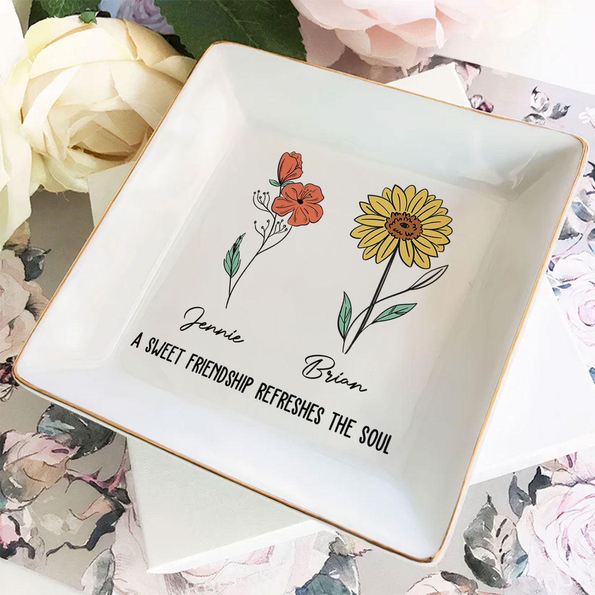 Sweet Friendship - Personalized Custom Jewelry Dish