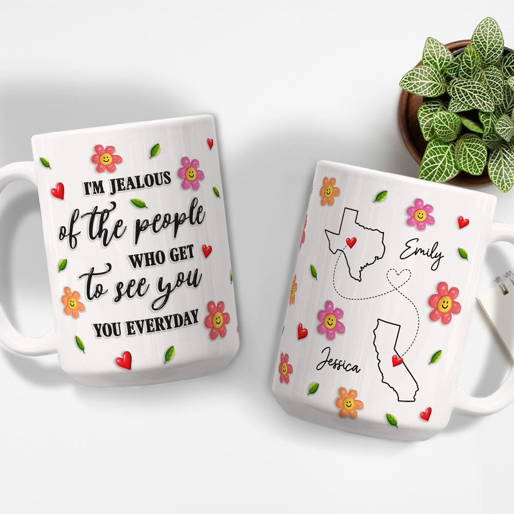 Wish I Saw You Daily - Personalized Custom 3D Inflated Effect Mug