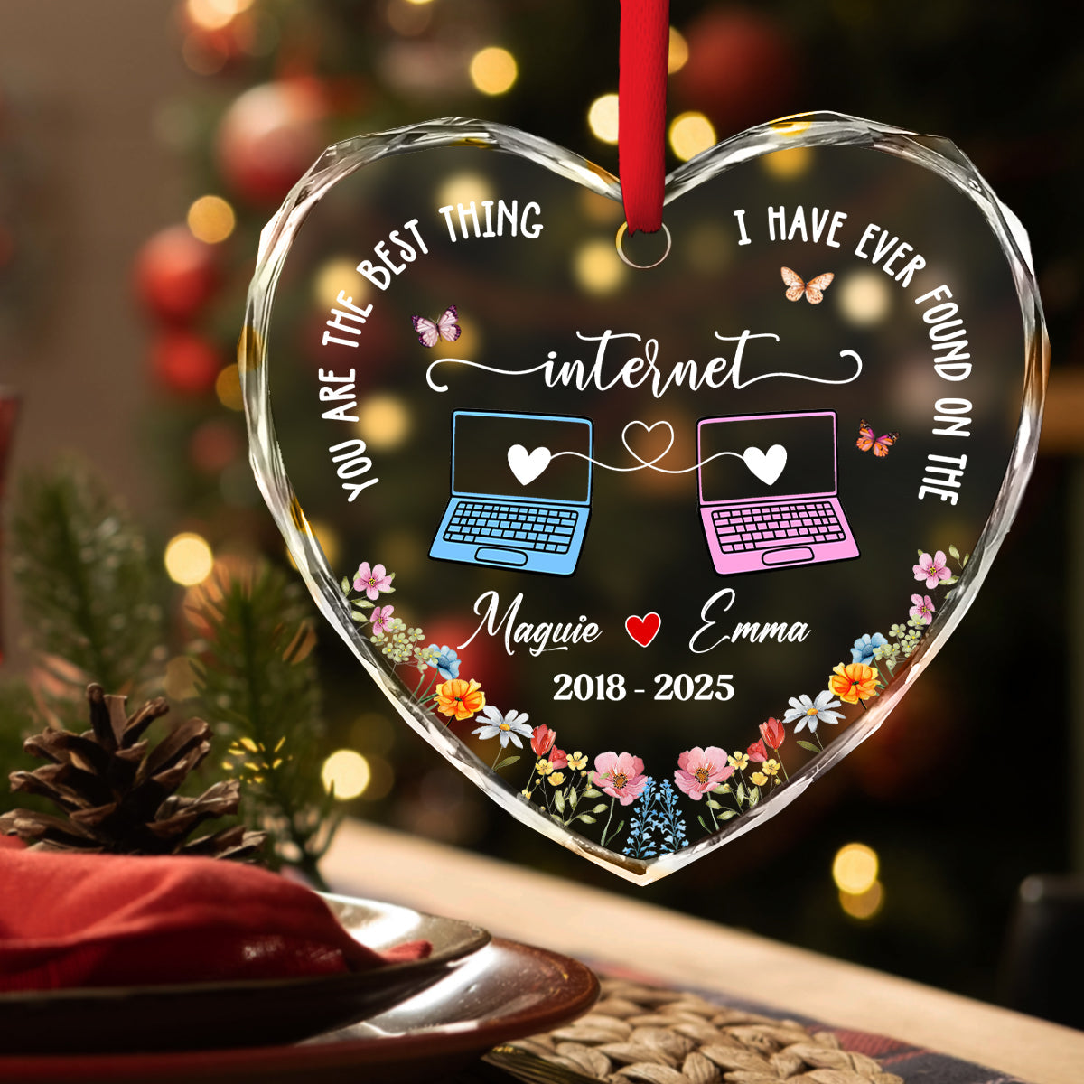 Online Lover - Personalized Custom Glass Ornament