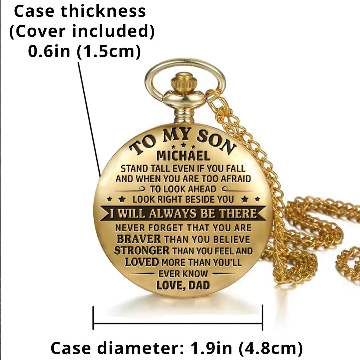 To My Son - I Will Always Be There - Personalized Custom Pocket Watch