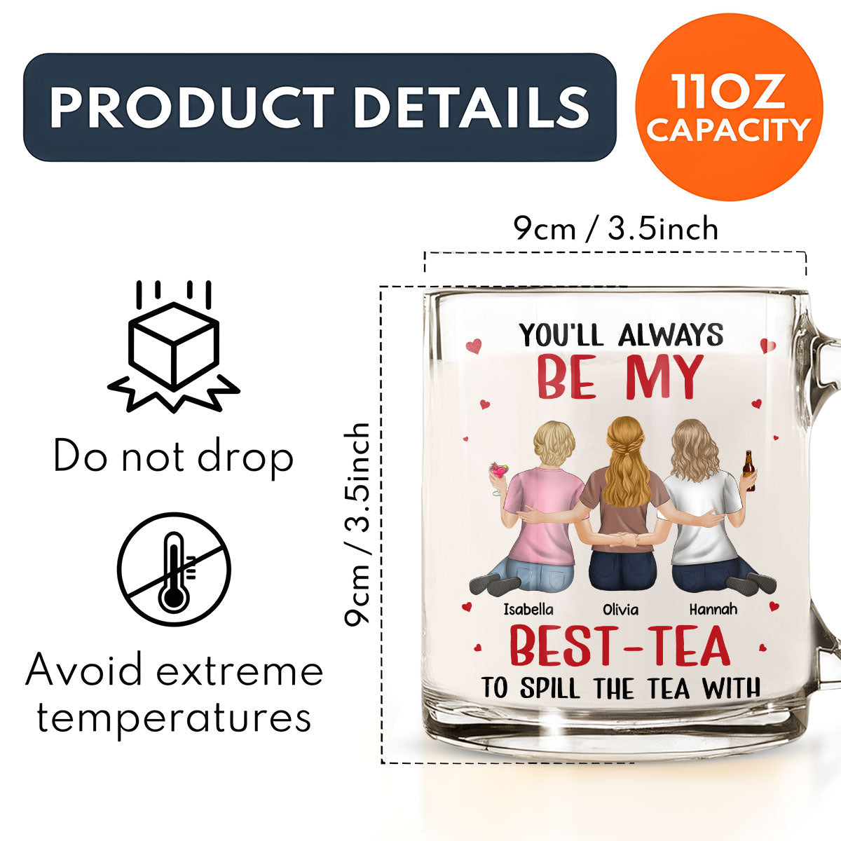 Be My Best Tea - Personalized Custom Glass Mug