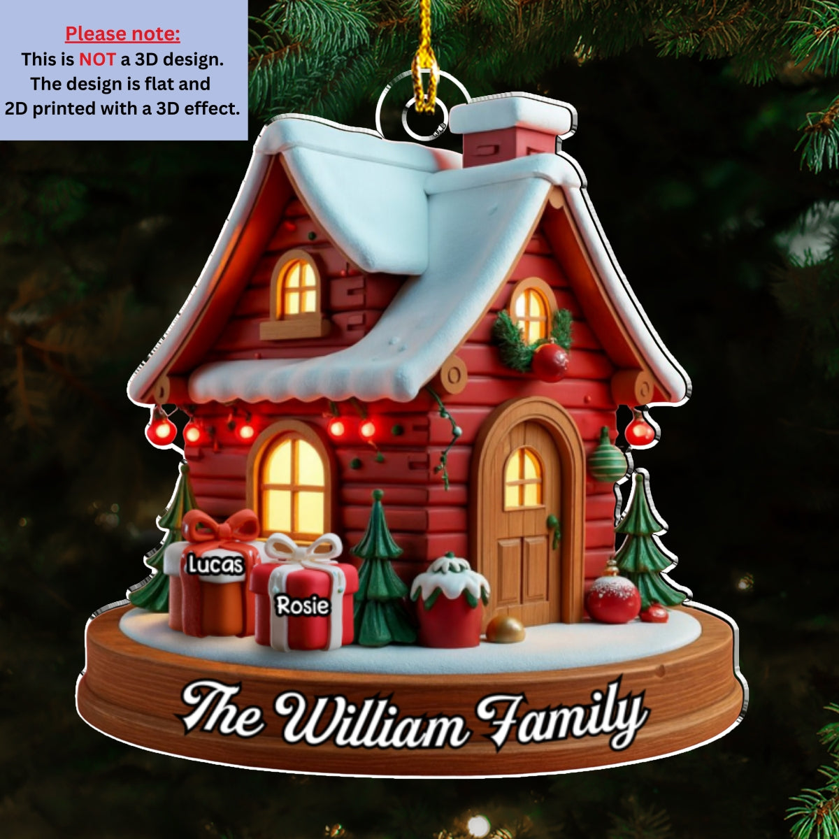 Ginger House - Personalized Custom 3D Effect Acrylic Ornament