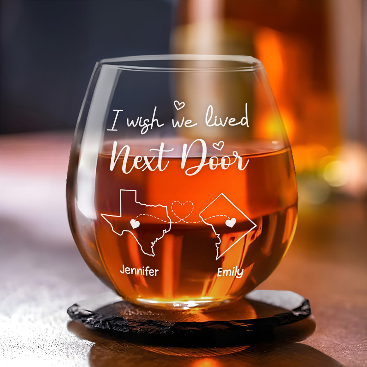 Wish You Were Here - Personalized Custom Wine Glass