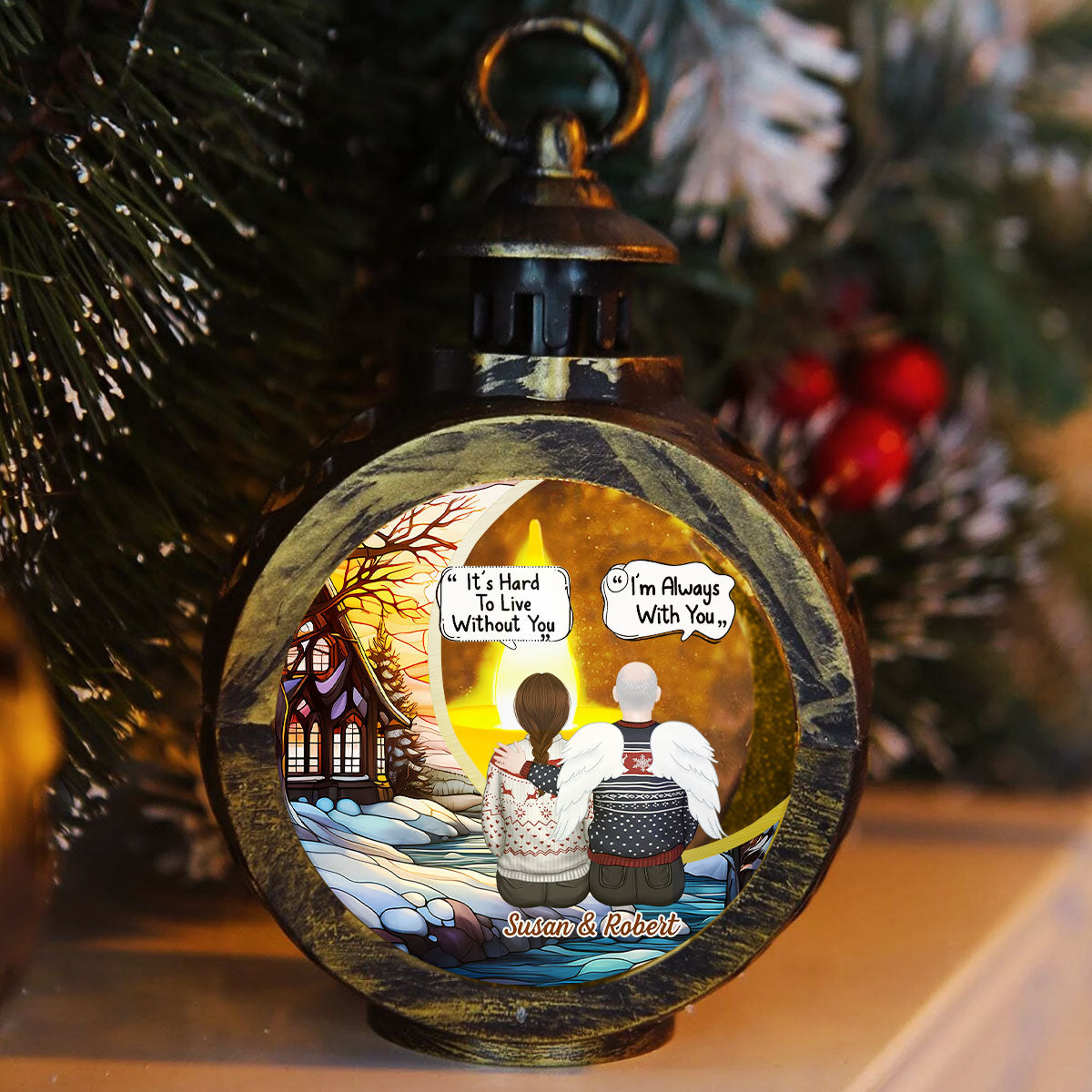 Your Light Will Always Shine In My Heart - Personalized Custom Christmas Lantern