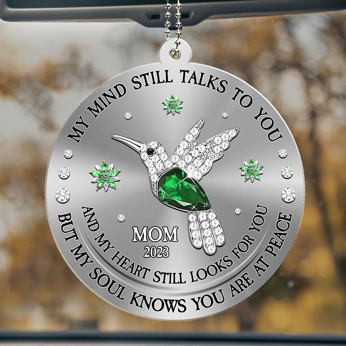 Cardinal Hummingbird My Mind My Heart My Soul - Personalized Custom Car Ornament