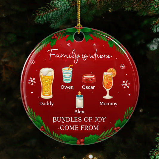 Bundles Of Joy - Personalized Custom 3D Inflated Effect Ceramic Ornament