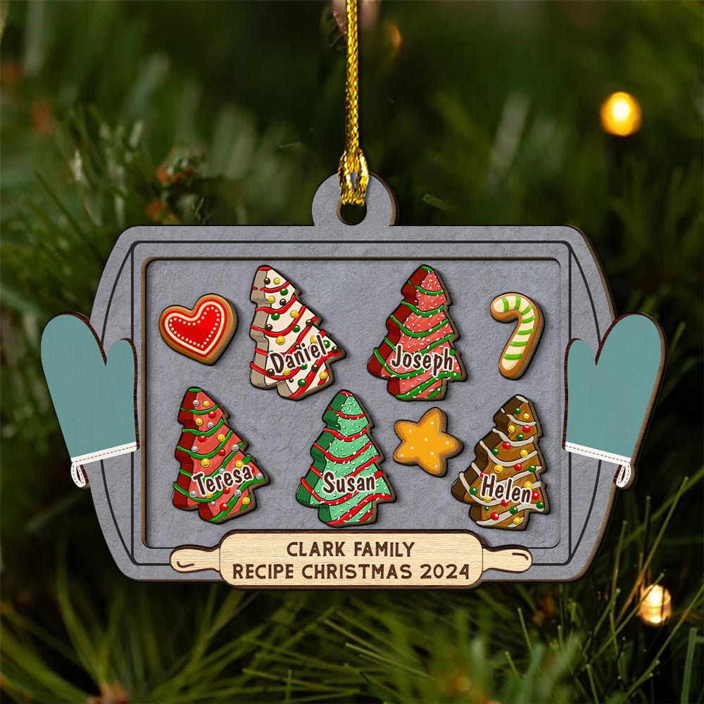 Recipe For Christmas 2024 - Personalized Custom Freeshape 2-Layered Wood Ornament