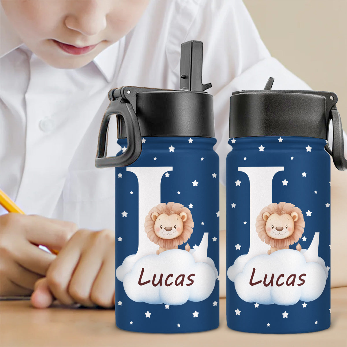 Cute Forest Animal - Personalized Custom Kids Water Bottle
