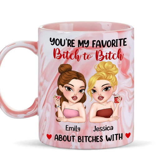 You Are My Go To Gossip Queen- Personalized Custom Pink Marble Mug