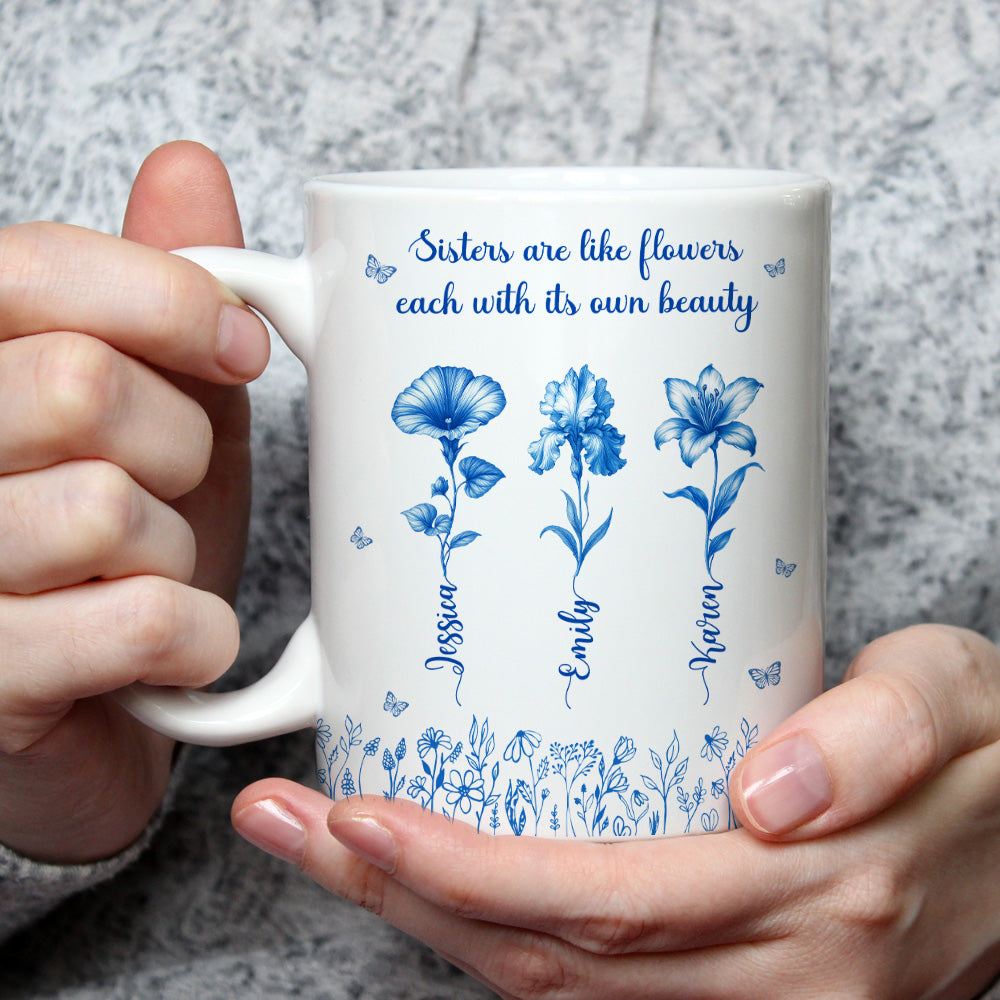 Each Sister Shines With Beauty - Personalized Custom Coffee Mug