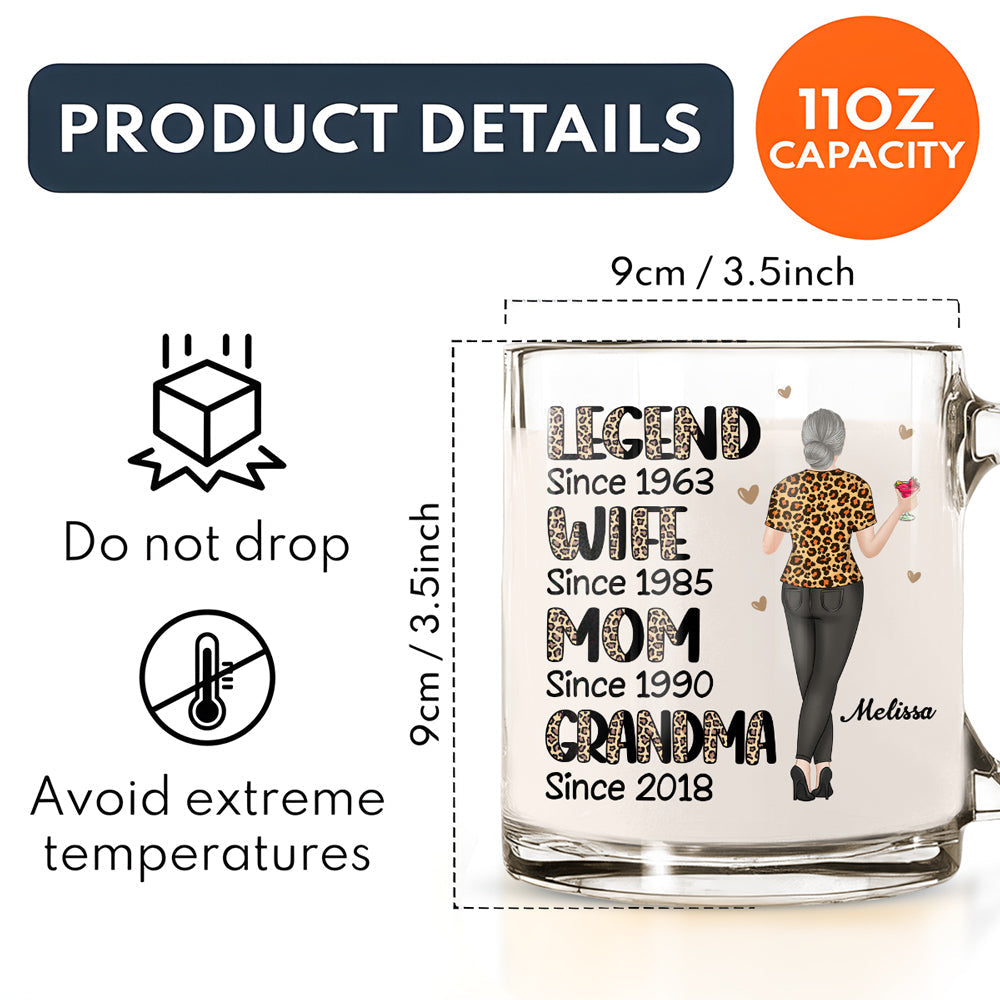 Legend Wife Mom Grandma - Personalized Custom Glass Mug