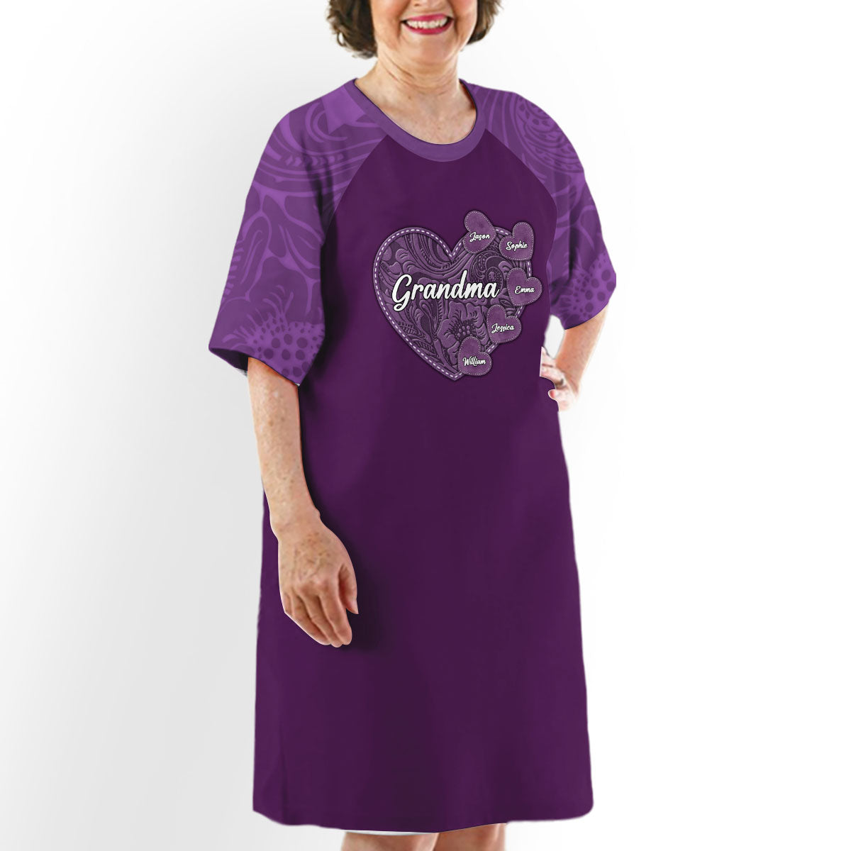 Grandkids Make Life More Grand - Personalized Custom 3/4 Sleeve Dress