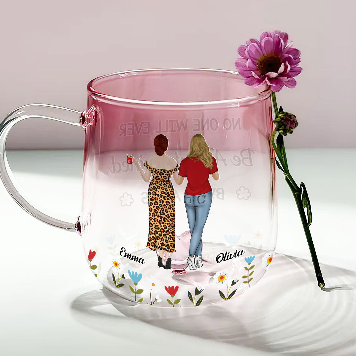 No One Like Us - Personalized Custom Pink Gradient Glass Mug