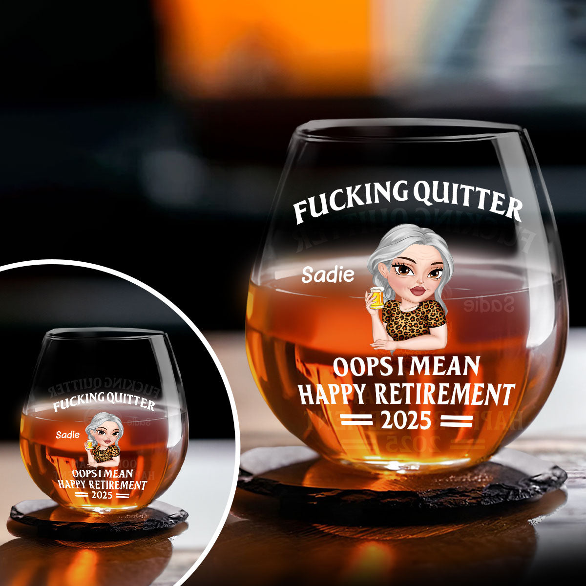 Happy Retirement - Personalized Custom Wine Glass